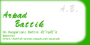 arpad battik business card